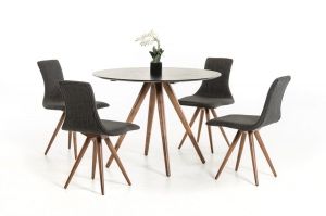 Discover Dining Room Furniture Deals - VIG Modrest Tracer Dining Sets 5 Pcs in Black, Gray, Walnut, Fabric