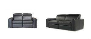 Discover Living Room Furniture Deals - Moroni Ellie 531 Reclining Set 2 Pcs in Black, Top grain leather