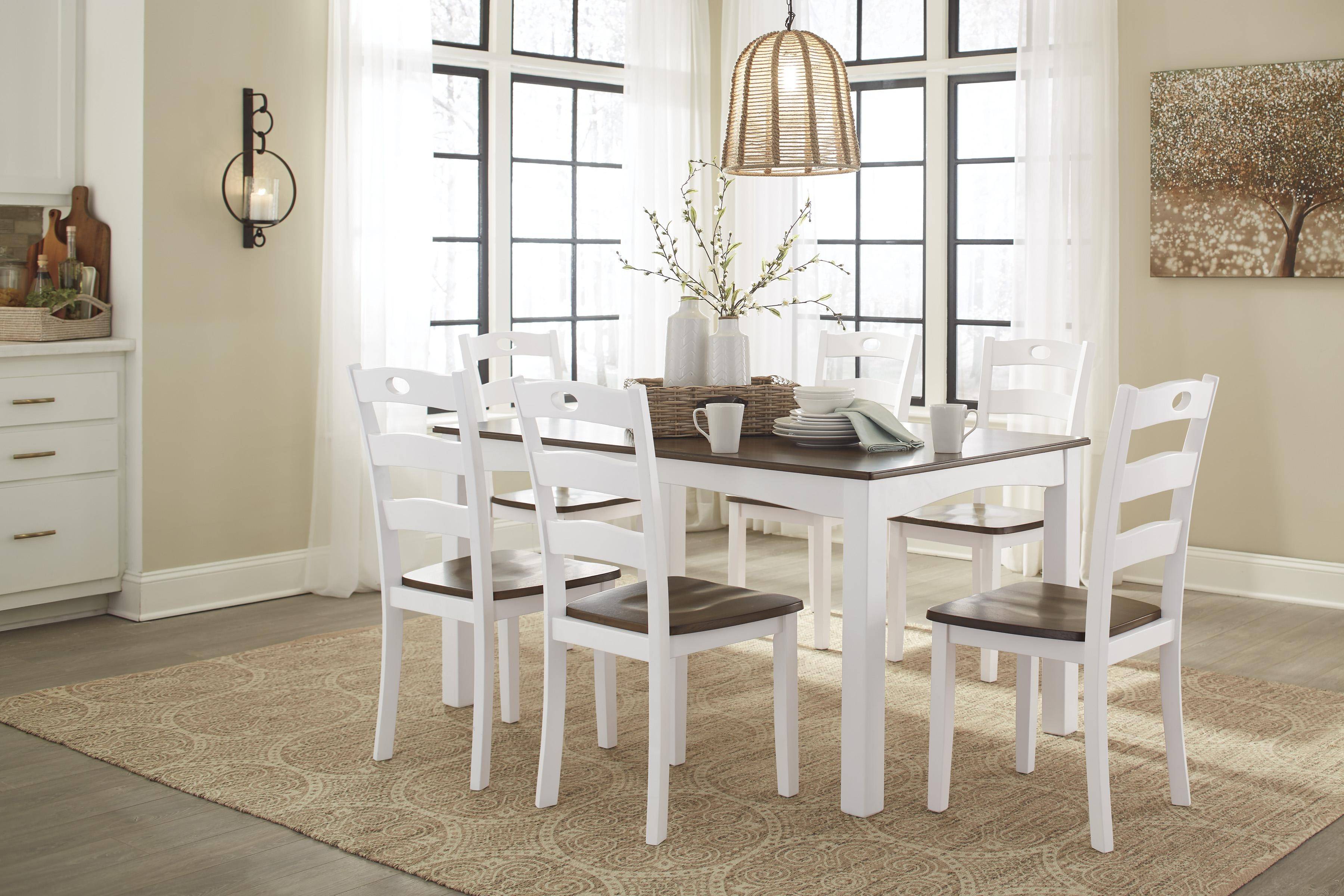 Buy Ashley Woodanville Dining Room Set 7 Pcs in Brown, White, Wood