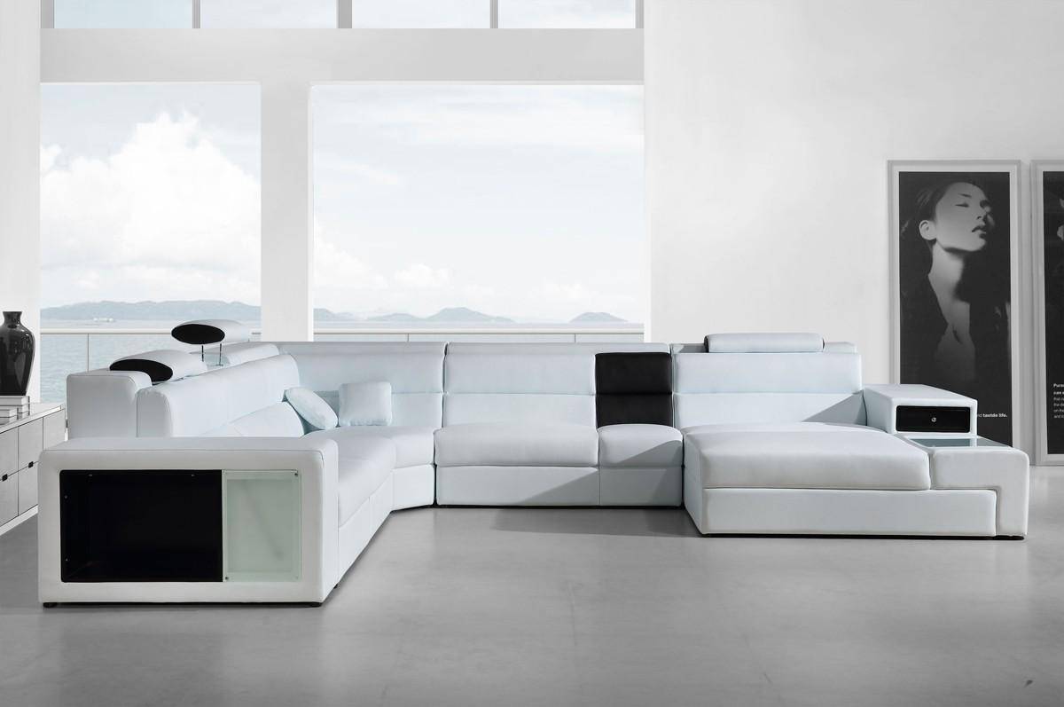 Buy VIG Divani Casa Polaris Sectional Sofa Right Hand Chase in White