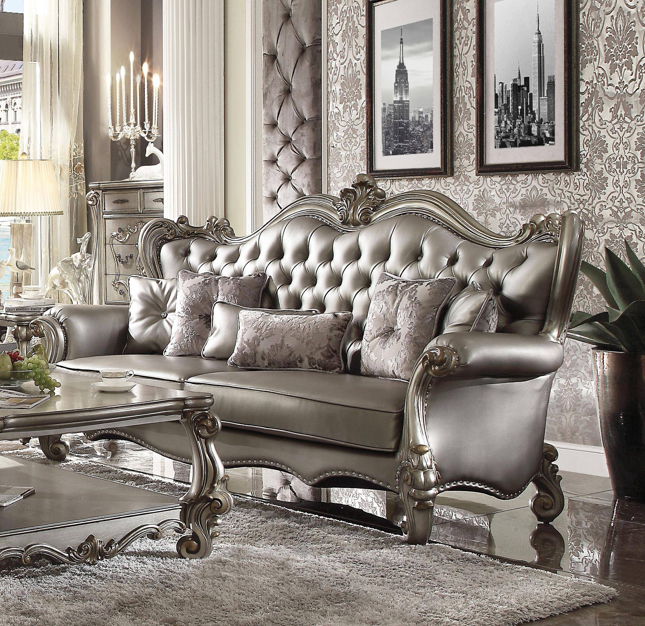 Buy ACME Versailles56820 Sofa Set 4 Pcs in Silver