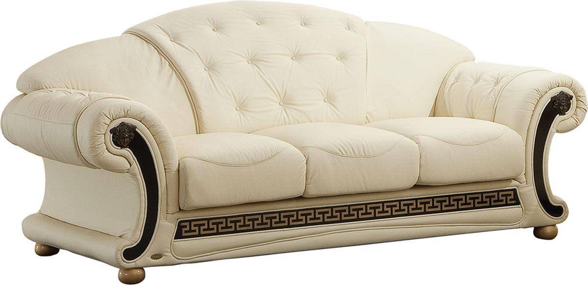Esf Apolo Sofa In Ivory Top Grain, Genuine Leather Sofa Bed