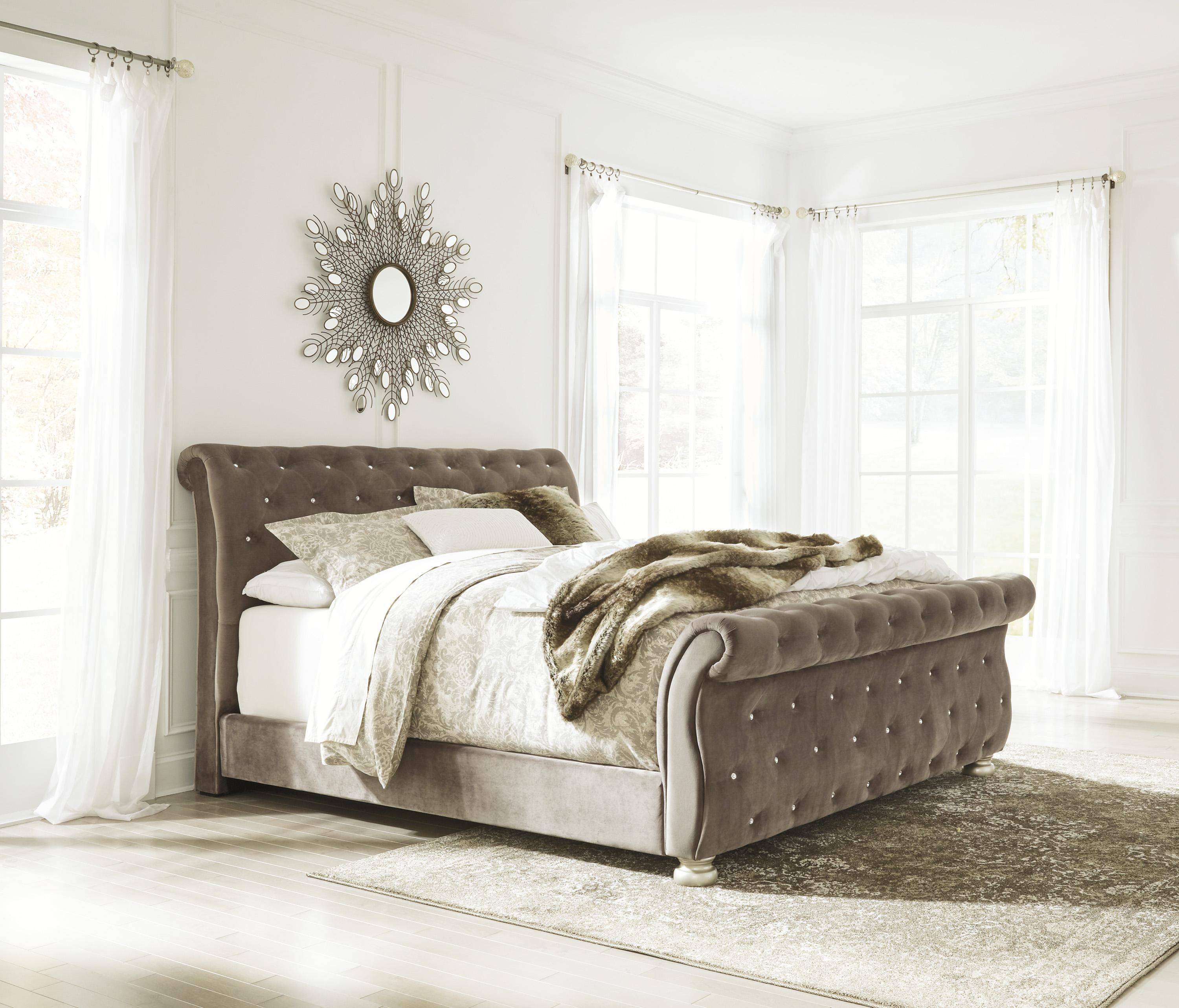 Buy Ashley Cassimore King Sleigh Bedroom Set 3 Pcs in Gray ...
