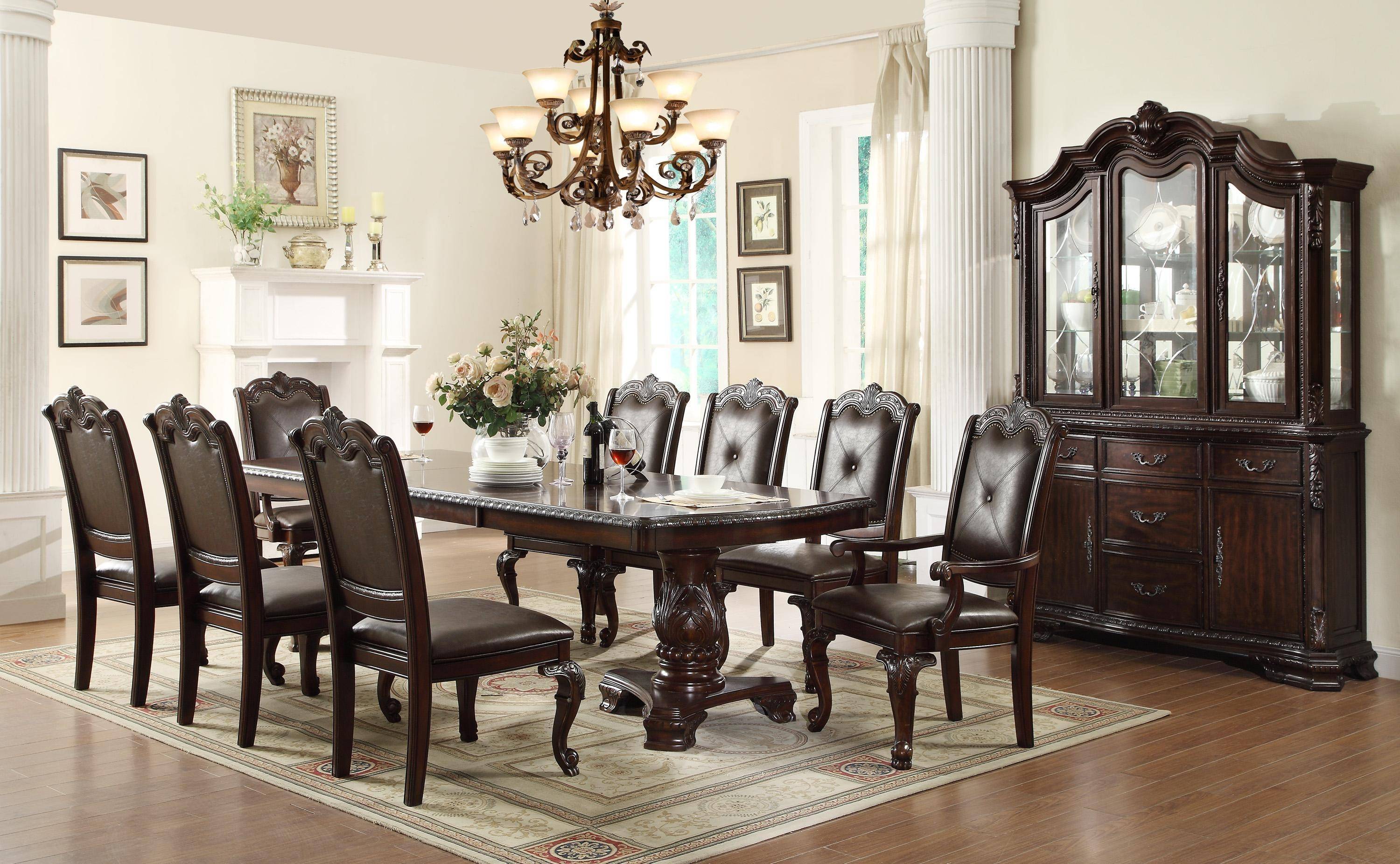Crown Mark D2150 Kiera Dining Sets, Leather Dining Table Set