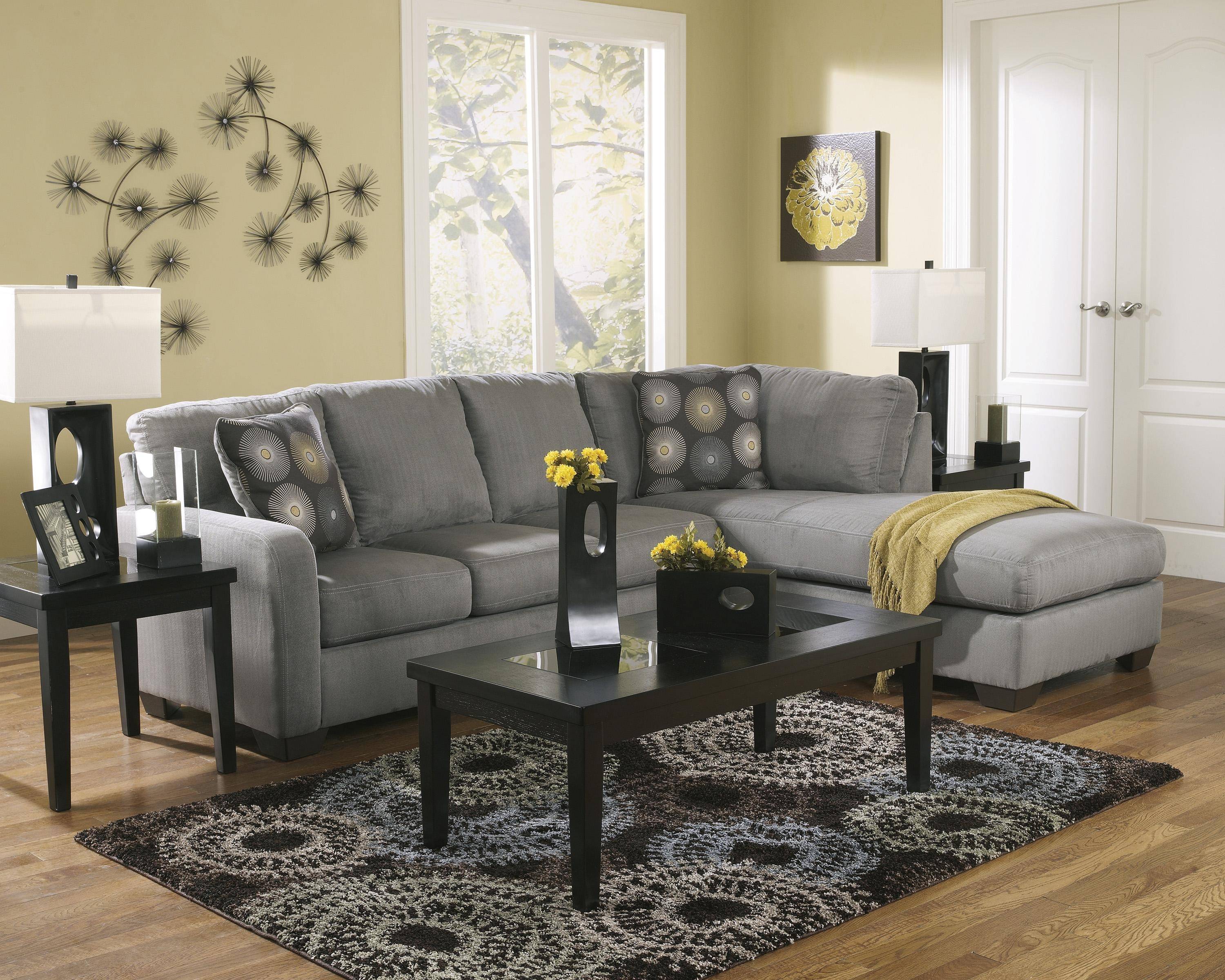 Buy Ashley Zella Sectional Sofa Right Hand Chase in Charcoal, Fabric online