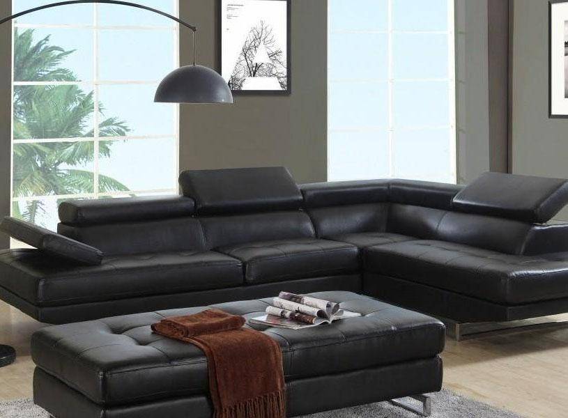 Soflex Orlando Sectional Sofa Right, Grey Faux Leather Sectional Sofa