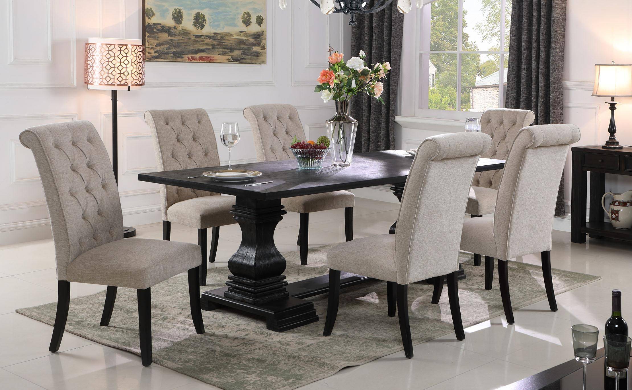 Dining Room Table With Fabric Chairs, Dining Table With Fabric Chairs