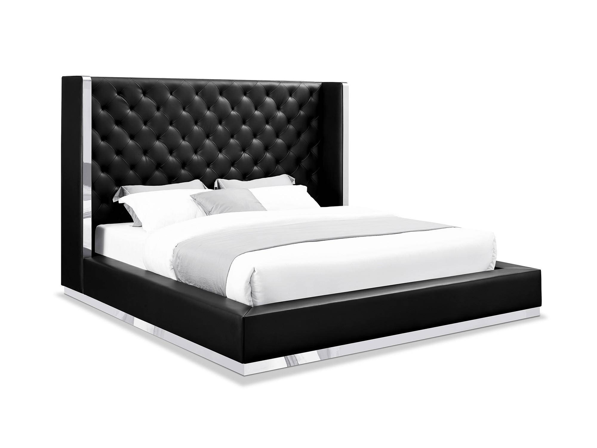 Orren Ellis Aesara Queen Platform, Black Leather Bedroom Sets Queen