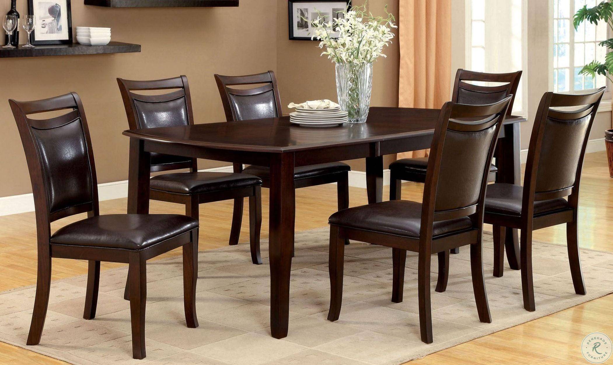 Buy Furniture of America CM3024T-7PC Woodside Dining Room Set 7 Pcs in