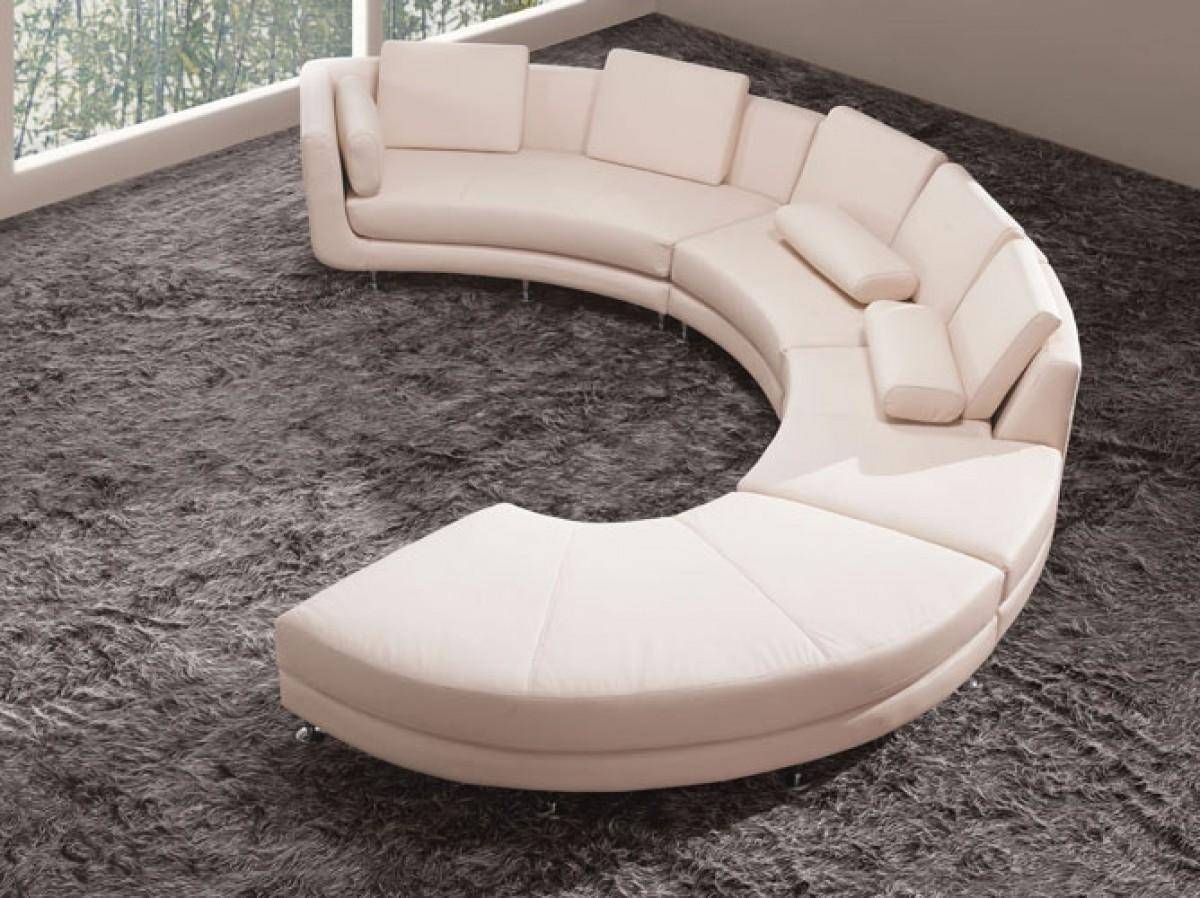 Vig Divani Casa A94 Sectional Sofa Set, Cream Leather Sectional