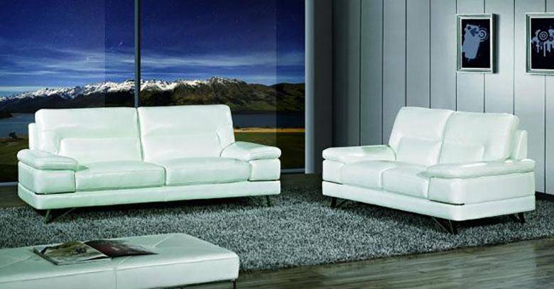 Maxwest P893 Sofa Loveseat 2 Pcs In, White Leather Sofas And Loveseats