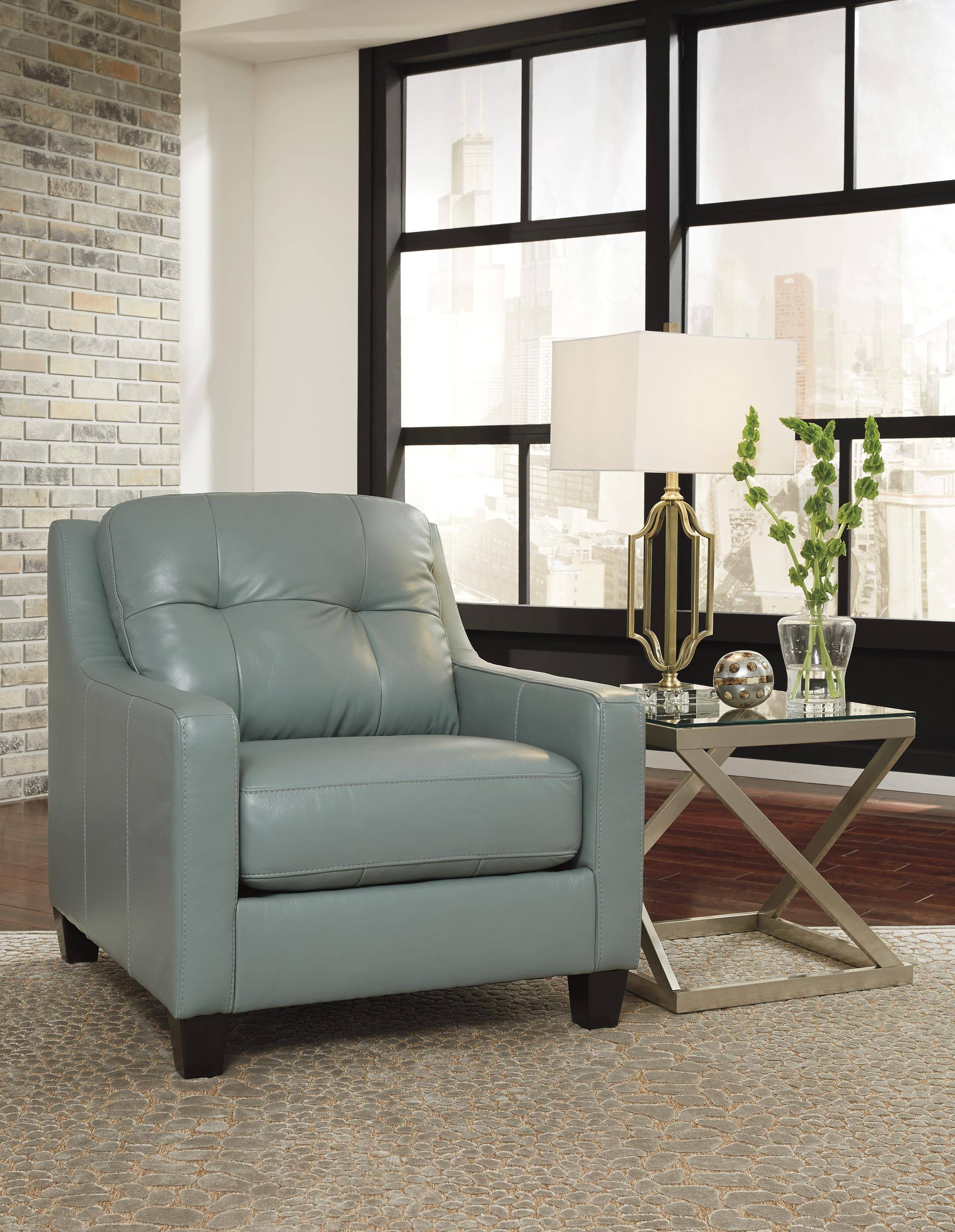 Buy Ashley O'Kean Living Room Set 3 Pcs in Sky, Leather online