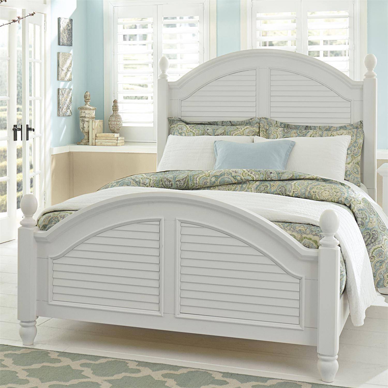 Buy Liberty Furniture Summer House I (607BR) Poster Bed Queen Poster Bed in White, Wood online
