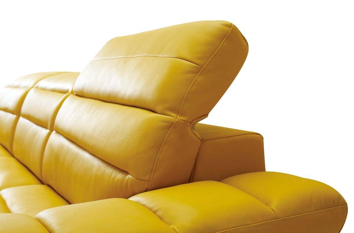 Vig Divani Casa Leven Sectional Sofa, Yellow Leather Sectional Couch