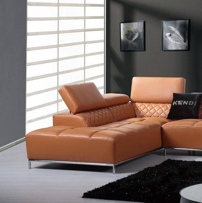 Soflex Orlando Sectional Sofa Left, Orange Leather Sectional Couch