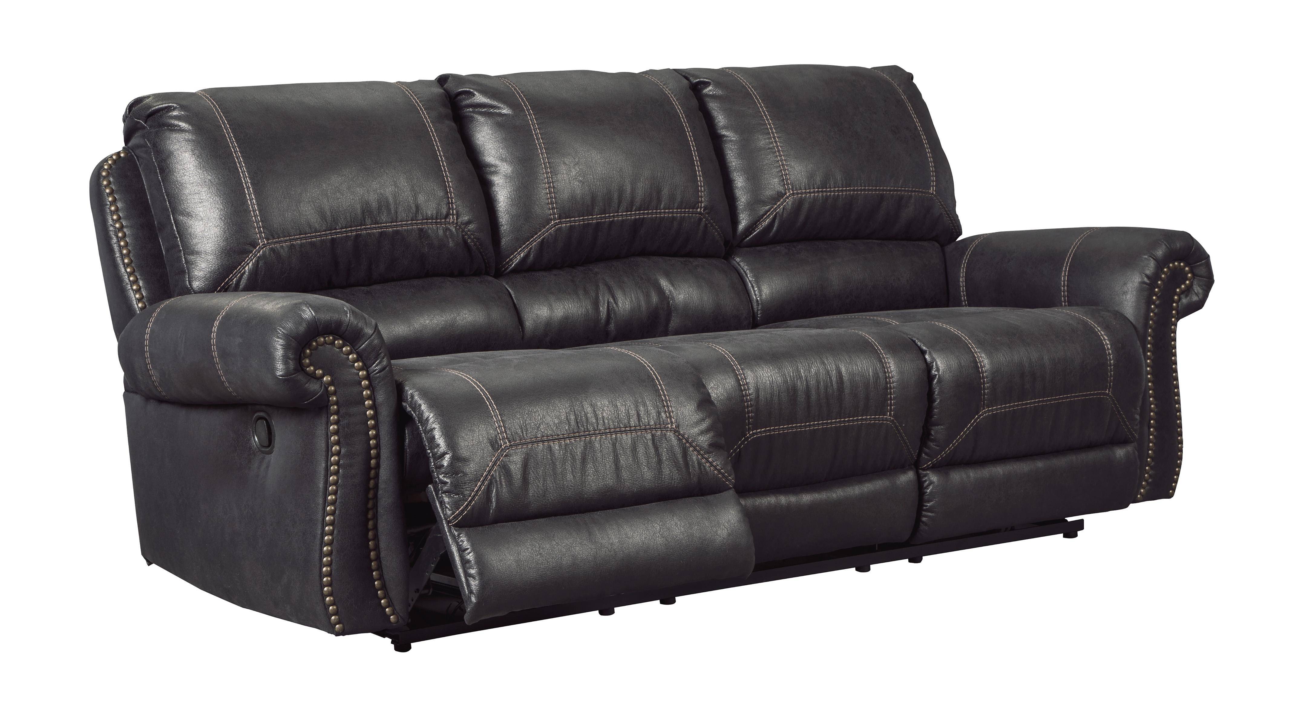Buy Ashley Milhaven Reclining Living Room Set 2 Pcs in Black, Faux