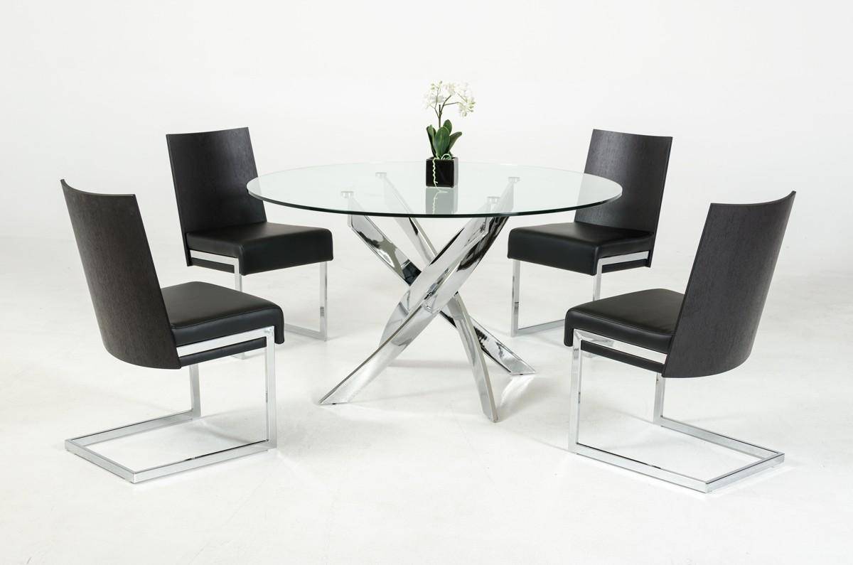 Buy Vig Modrest Pyrite Dining Sets 5 Pcs In Black Silver Leatherette Online