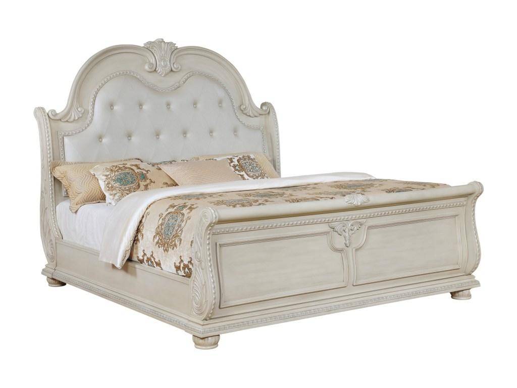 Crown Mark B1630 Stanley Queen, Ornate Queen Size Bed