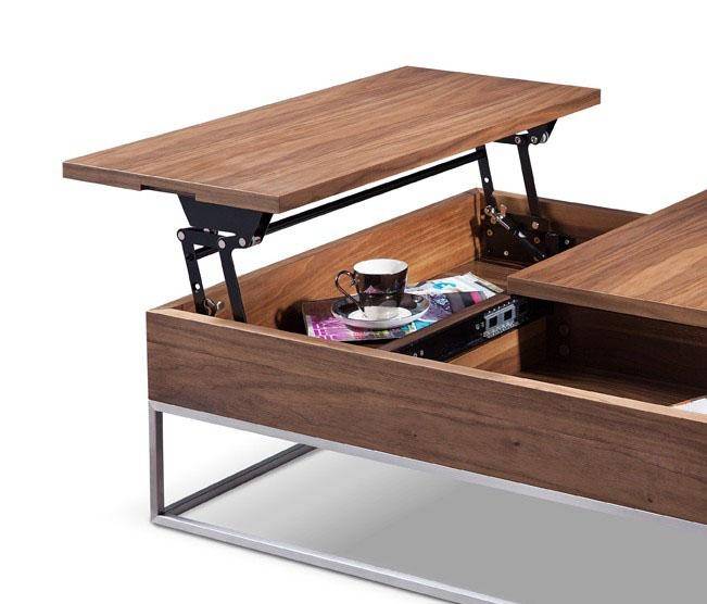 Luxury modrest coffee table Buy Vig Modrest Telson Coffee Table In Walnut Metal Solid Hardwood Online
