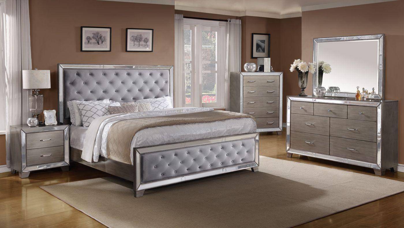Crown Mark B7680 Cosette Queen, Grey Queen Size Bedroom Sets