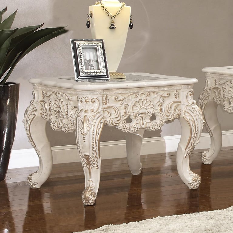 Homey Design Hd 998i Coffee Table, Ivory Coffee Table Set