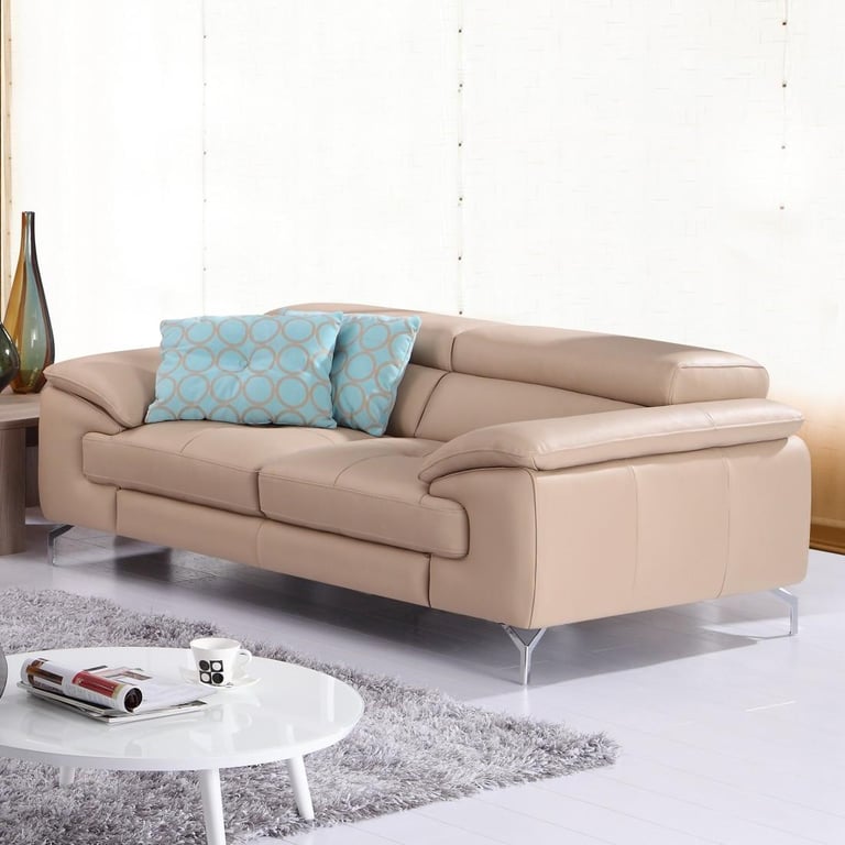 Modern Italian Premium Genuine Black Leather Living Room Sofa Set 2Pcs J&M A973 