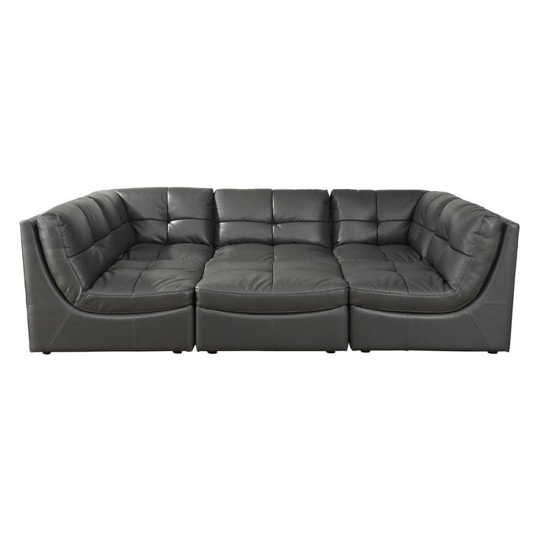 Ebern Designs Ostby Modular, Faux Leather Curved Sectional Sofa Sets