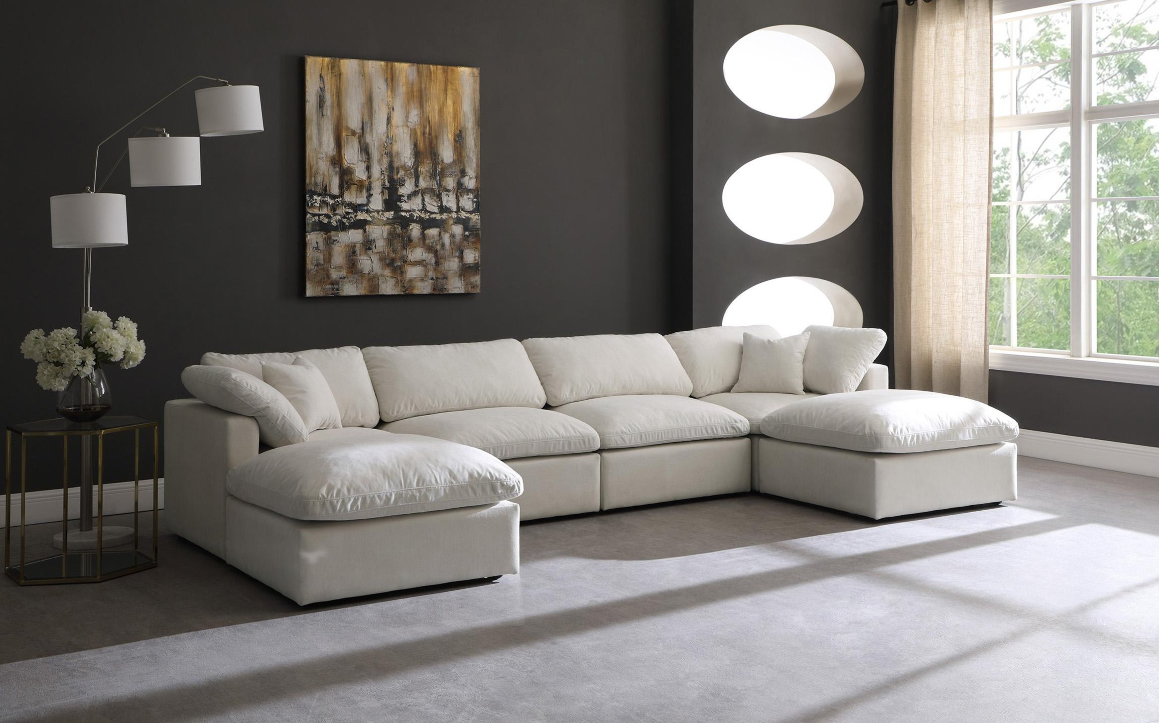 Buy Soflex Cloud CREAM Modular Sectional Sofa in Cream, Fabric online